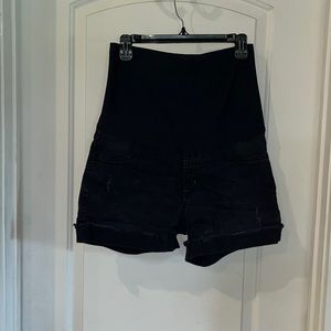 Romeo Maternity Frayed Cuff Denim Short